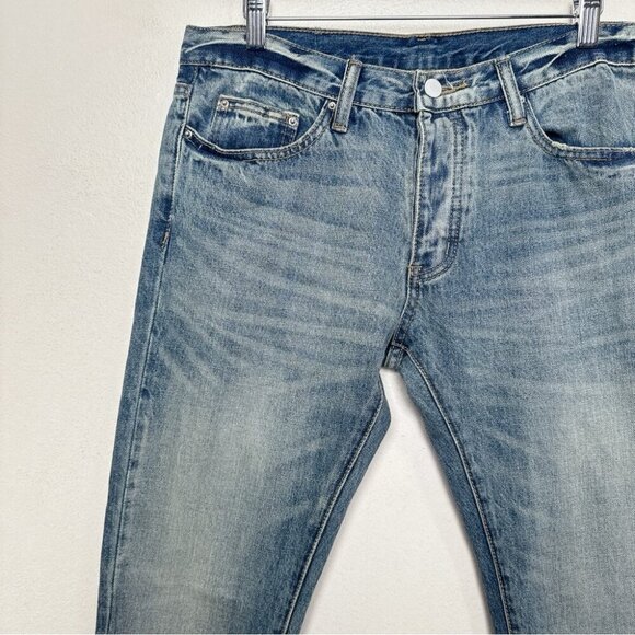 MNML Mens 32 Washed Slim Fit Double Knee Jeans - Picture 3 of 13